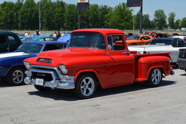 vintage gmc pickup truck at car show