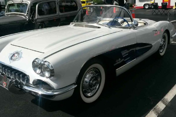 customized ca corvette at a car show