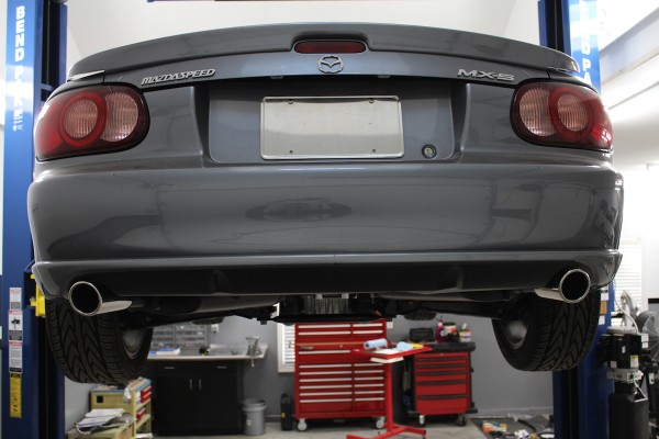 rear view of an ls swapped mazda miata bumper