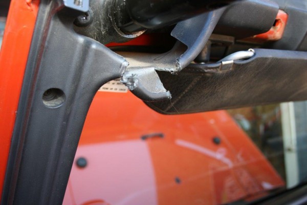 trimming shroud on plastic prior to roll cage install