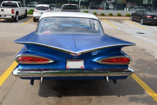 rear bugeye mosquito taillights on a vintage chevy