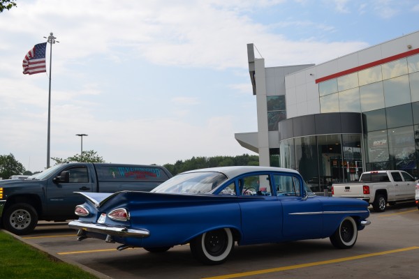 late 1950s chevy bugeye Biscayne four door sedan