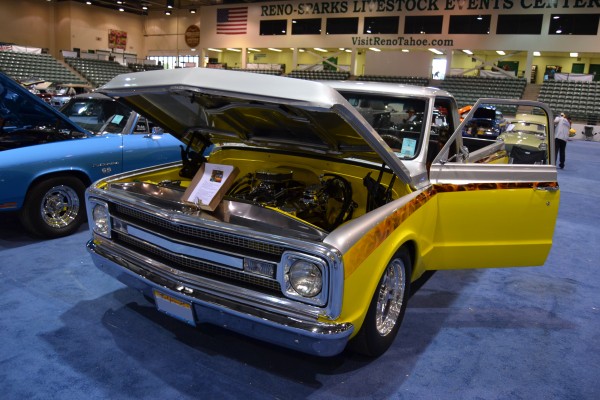 custom chevy c10 pickup truck at Hot August Nights 2015