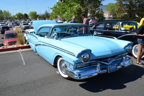 vintage ford 1950s coupe at car show