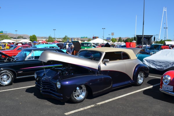 custom prewar convertible at cruise in car show