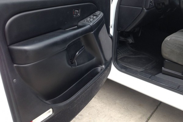 door panel of a late model chevy silverado truck