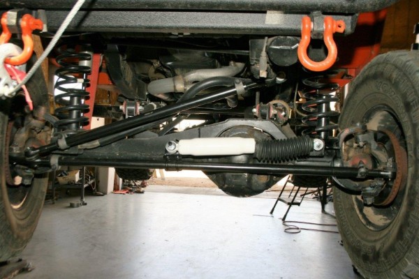 front suspension on a modified jeep wrangler tj