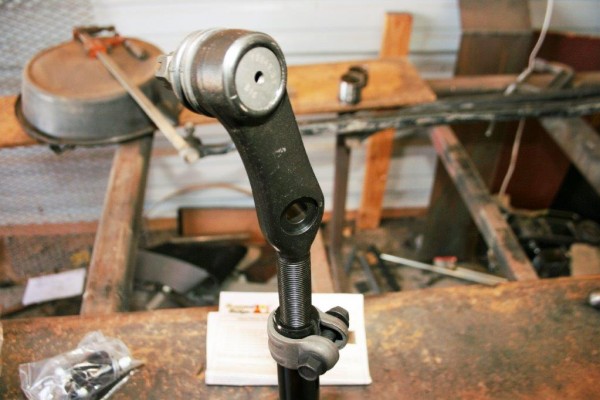 close up of a tie rod end link upgrade for a jeep wrangler tj