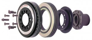 Exploded view of elastomer damper, courtesy of ATI Performance.