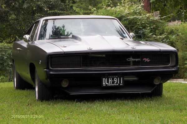 black 1968 dodge charger restomod front grille