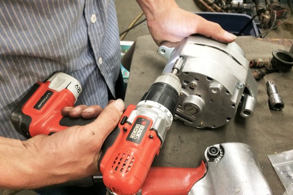 disassembling alternator on workbench