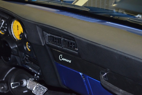 customized blue chevy camaro at sema 2015