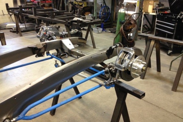hairpin suspension mockup on a hotrod