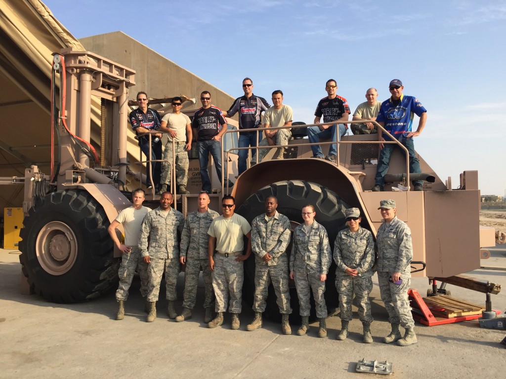 NHRA drivers greet troops at remote military base