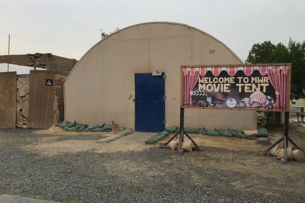 movie theatre on a remote military base