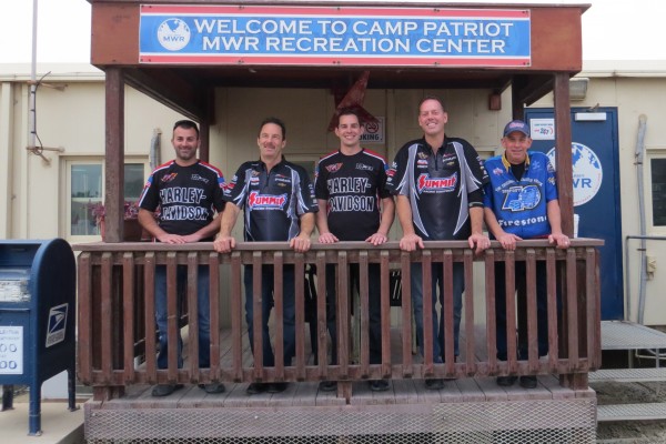 nhra drivers visiting a military base
