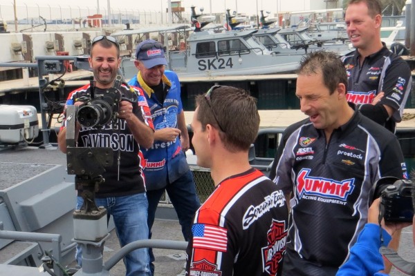 nhra drivers meet troops at naval base