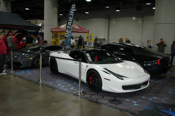 exotic cars on display at car show