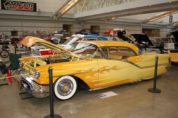 lowered chevy hot rod coupe from the 1950s