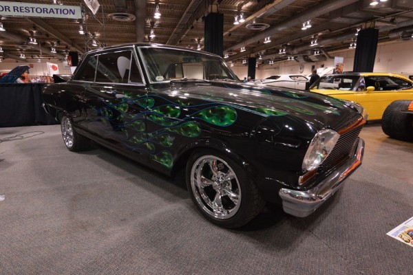 chevy 2 nova hot rod at indoor car show