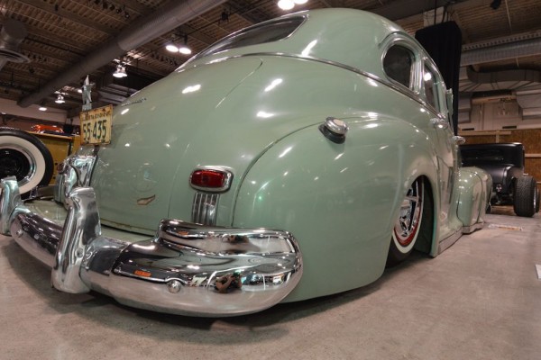 rear bumper on a lowered hot rod