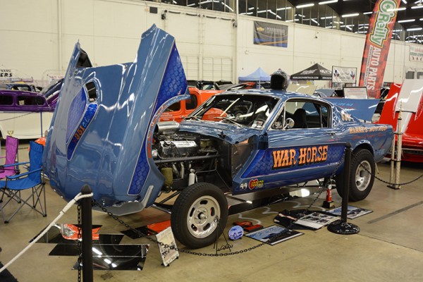 first gen ford mustang war horse nostalgia drag racer