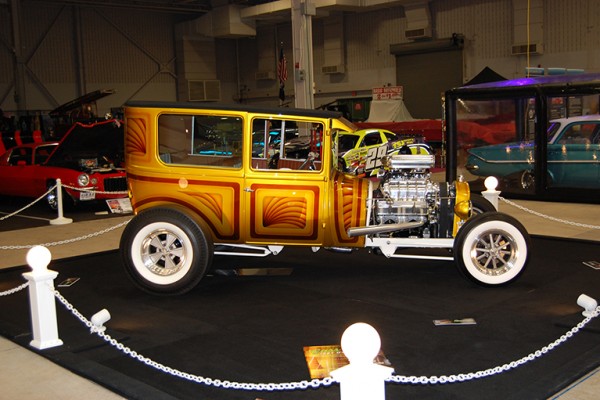 ford tudor coupe hotrod with custom candy paint