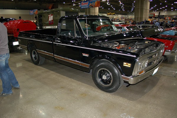 gmc pickup truck squarebody at indoor car show