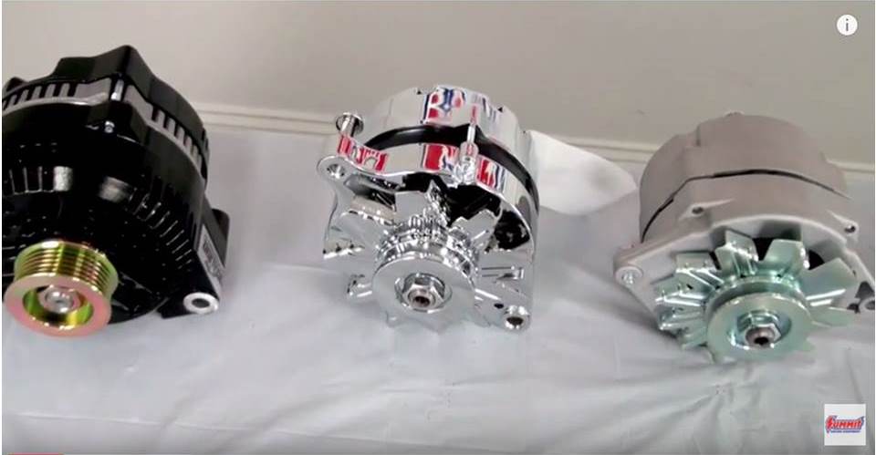 alternators on a display stand