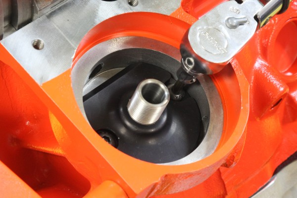 oil filter adapter on a big block chevy v8 engine