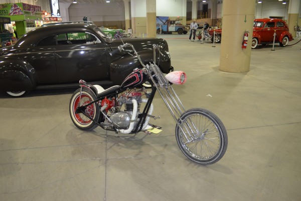 hardtail chopper motorcycle with triumph engine