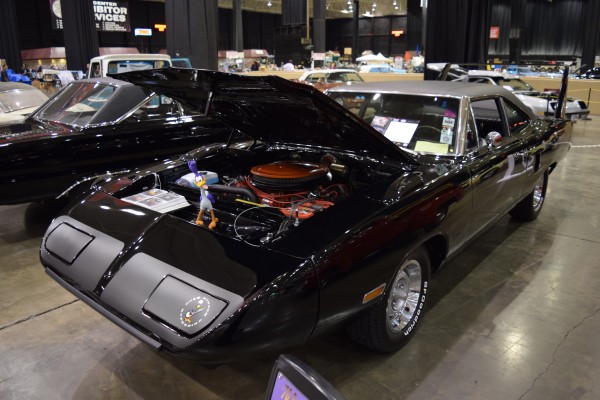 black 1970 plymouth superbird at car show
