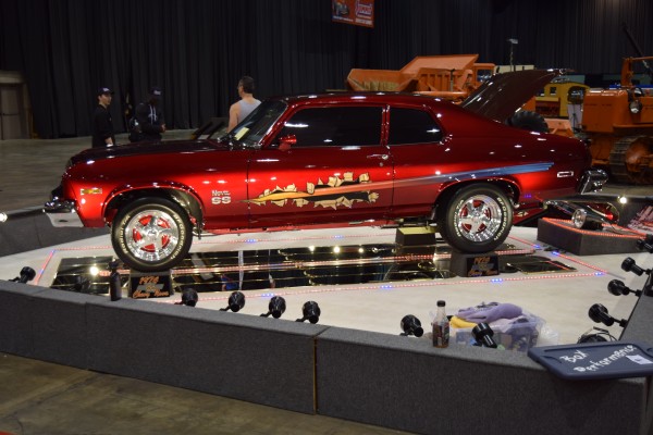 chevy nova ss pro street at indoor car show