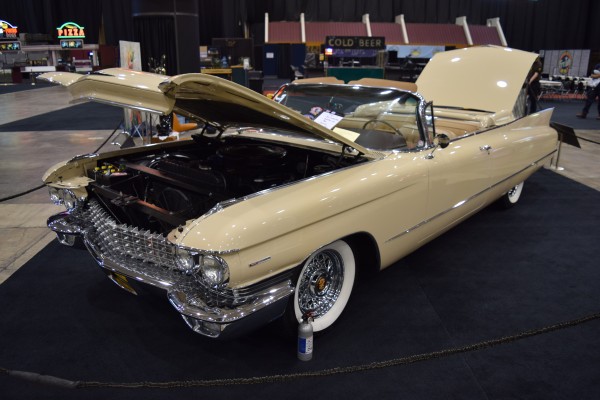 cadillac convertible coupe at indoor car show