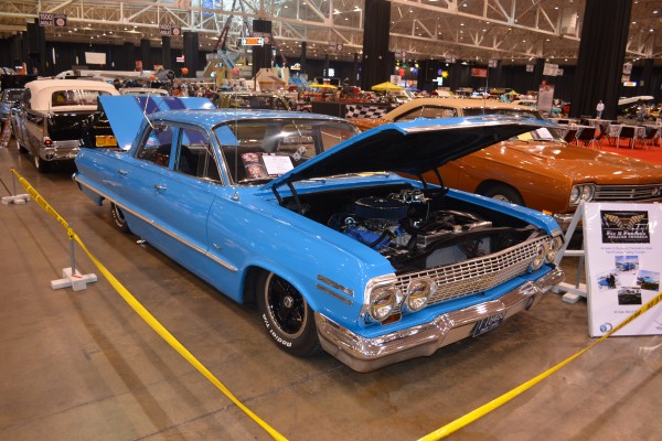 four door chevy biscayne sedan at indoor car show
