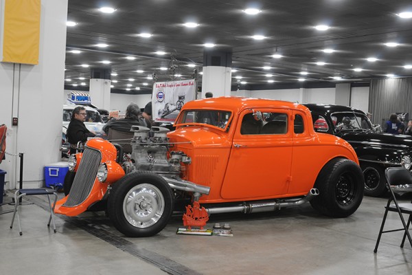 customized ford five window hot rod coupe