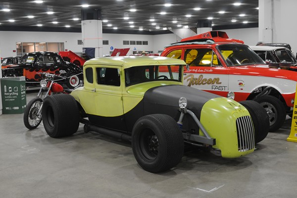 custom ford five window coupe with bullet nose