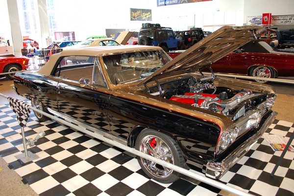 vintage ragtop coupe at indoor car show