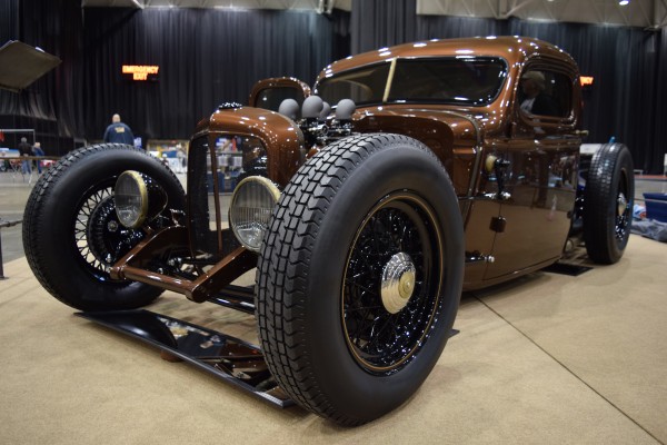 custom hot rod show truck at a car show