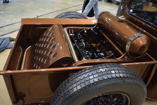 rear truck bed of a custom hot rod show car