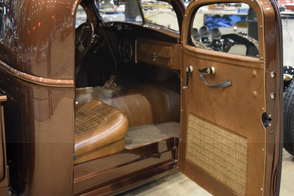 interior of a customized hot rod
