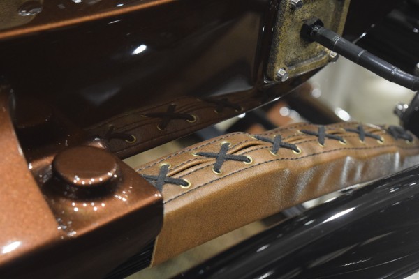 custom stitching on a hot rod interior