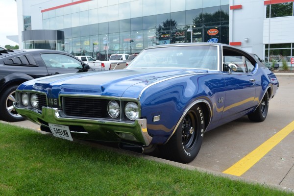front driver's side quarter shot of an Oldsmobile cutlass 442