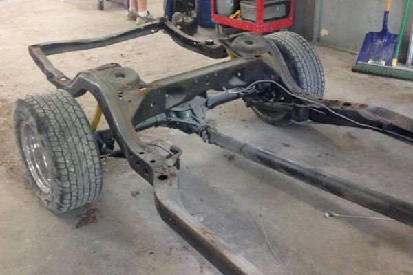 frame of a 1968 chevelle