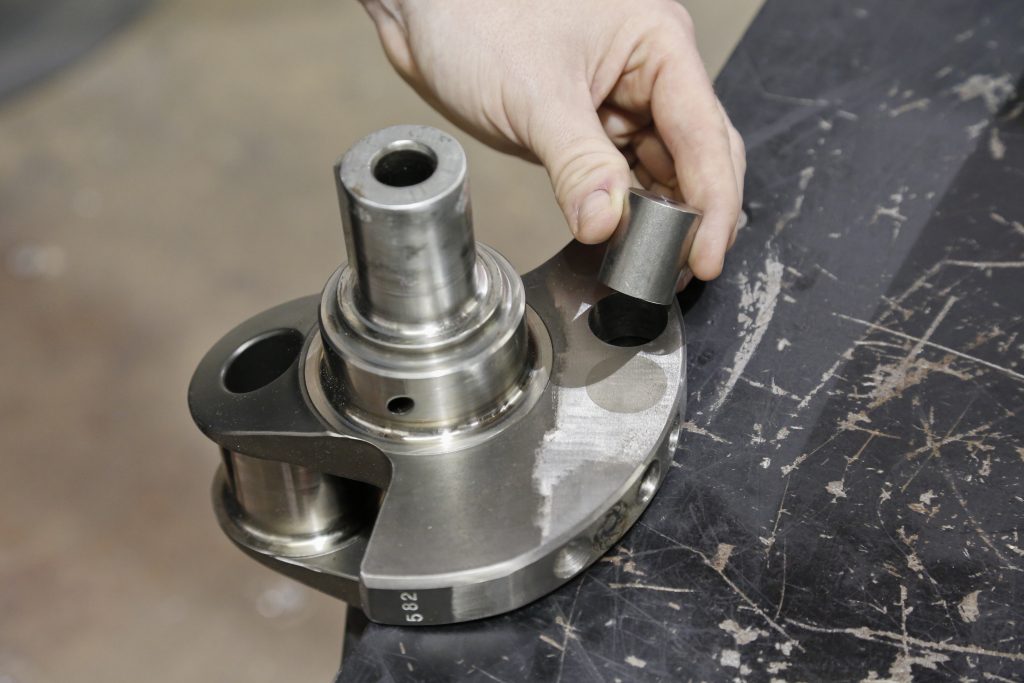 installing billet weights into a crankshaft
