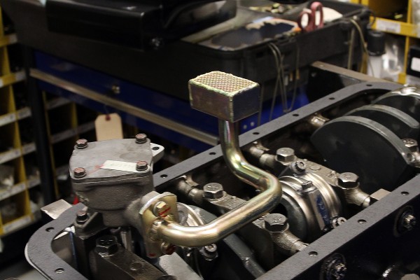 oil pump pickup tube installed on a ford 427 engine