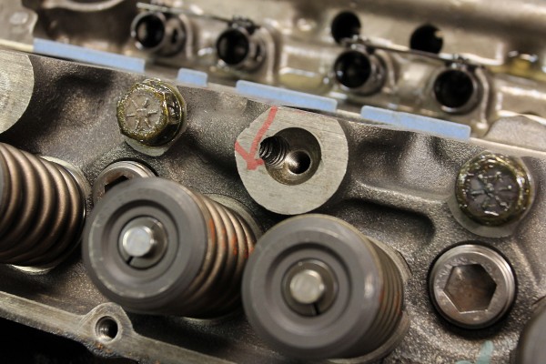 close up of cylinder head for a ford big block 427