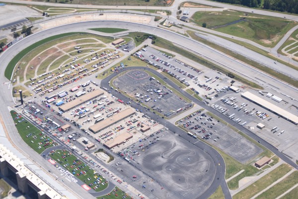 aerial view of atlanta speedway and motorama 2016