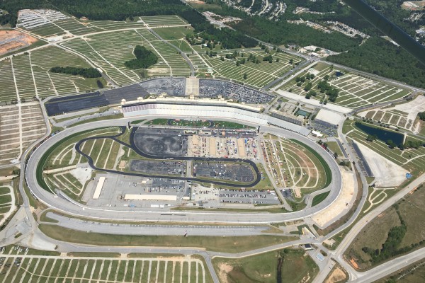 aerial view of atlanta speedway and motorama 2016