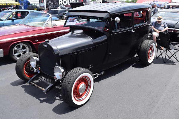 black ford tudor hotrod coupe